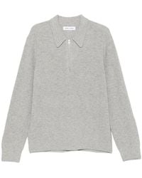 Samsøe & Samsøe - Ribbed-Knit Quarter-Zip Polo Shirt - Lyst