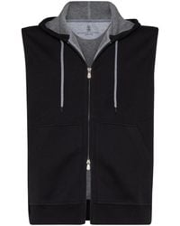 Brunello Cucinelli - Cotton Blend Sleeveless Hooodie - Lyst