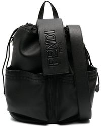 Fendi - Logo-Embossed Leather Backpack - Lyst