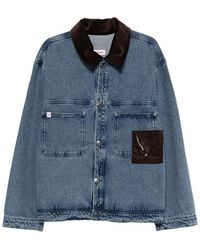 Charles Jeffrey - Denim Jacket With Corduroy Collar - Lyst