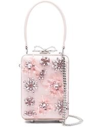 Self-Portrait - Floral Embellishment Top Handle Bag - Lyst