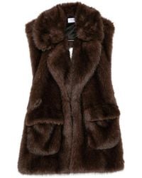 LE SULLY STUDIO - Faux-Fur-Panelled Longline Jacket - Lyst