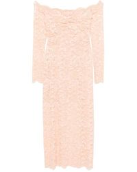 Rabanne - Floral-Lace Long-Sleeve Midi Dress - Lyst