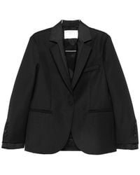 Tela - Satin-Trim Single-Breasted Blazer - Lyst