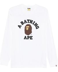 A Bathing Ape - Logo-Detail Long-Sleeve Sweatshirt - Lyst