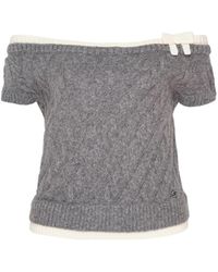 ShuShu/Tong - Cable-Knit Bow-Detail Top - Lyst