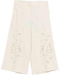 Twinset - Floral-Embroidered Culottes - Lyst