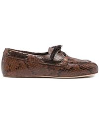 3Juin - Snakeskin-Effect Boat Shoes - Lyst