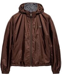 Prada - Hooded Zip-Front Jacket - Lyst