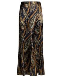 Etro - Silk-Blend Satin Maxi Skirt With Paisley Print - Lyst