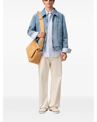 Ami Paris - Light Denim Jacket With Iconic Heart Detail - Lyst