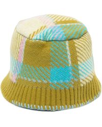 Adererror - Checked Knitted Wool-blend Bucket Hat - Lyst