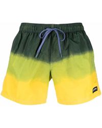 Sundek Logo-patch Tie-dye Swim Shorts - Green