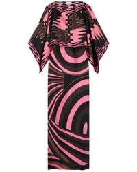 PUCCI - Iride Print Silk Dress With Cape - Lyst