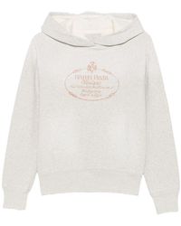 Prada - Logo-Print Hoodie - Lyst
