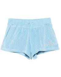 Sporty & Rich - X Juicy Couture Rhinestone-Logo Velour Shorts - Lyst