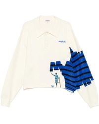 House of Errors - Graphic-Intarsia Polo Polo Shirt - Lyst