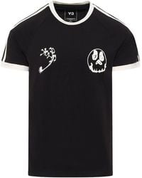 Y-3 - Skull-Print 3-Stripes T-Shirt - Lyst