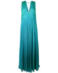 Alberta Ferretti Sleeveless Gathered Dress - Blue