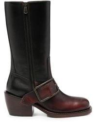 Dries Van Noten - Buckle-Detail Block-Heel Boots - Lyst