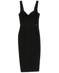 Elisabetta Franchi - Sweetheart-Neck Panelled Midi Dress - Lyst