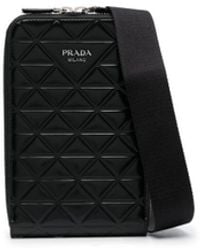 Prada - Triangle-Logo Leather Phone Case - Lyst