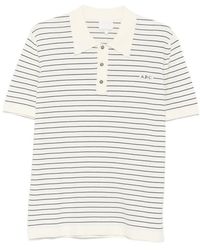 A.P.C. - A. P.C. Striped Short-Sleeve Polo Shirt - Lyst
