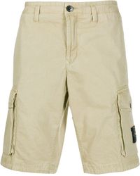 Stone Island Logo Patch Cargo Shorts - Natural