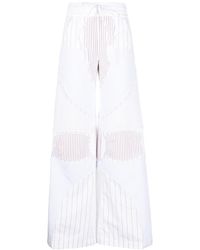 Off-White c/o Virgil Abloh - Striped Wide-leg Cotton Trousers - Lyst