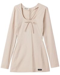 Miu Miu - Stretch Poplin Mini-Dress - Lyst
