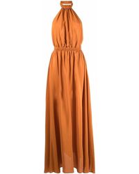 FEDERICA TOSI Halterneck Silk Dress - Orange