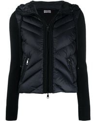 Moncler Panelled Down Cardigan - Black