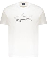 Paul & Shark - Reflective Shark-Print Cotton T-Shirt - Lyst