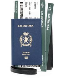 Balenciaga - Semi Matte Leather Passport Phone Holder Accessories - Lyst