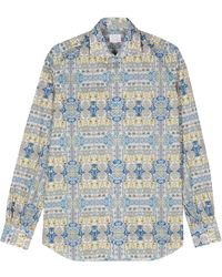 Mazzarelli - Floral-Print Cotton Shirt - Lyst