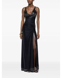 Rabanne - Mesh-Panel Cowl-Neck Maxi Dress - Lyst
