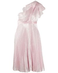 Giambattista Valli Pleated One Shoulder Dress - Pink
