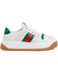 Gucci - Screener Lace-Up Leather Sneakers - Lyst