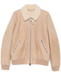 Canali - Shearling-Collar Leather Jacket - Lyst