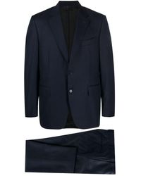 Canali - Single-Breasted Striped Wool Suit - Lyst