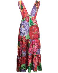 FARM Rio - Floral-Print Cotton Maxi Dress - Lyst