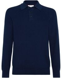 Brunello Cucinelli - Ribbed-Knit Polo Jumper - Lyst