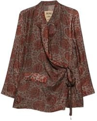 Uma Wang - Floral-Print Tie-Fastening Blazer - Lyst