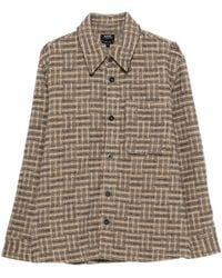 A.P.C. - Check-Pattern Button-Down Shirt - Lyst