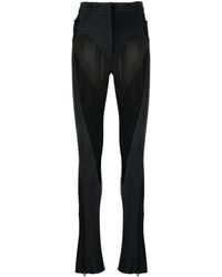 Mugler - Flared Trousers With Inserts - Lyst