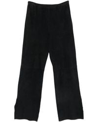 forte_forte - Suede Wide-Leg Trousers - Lyst