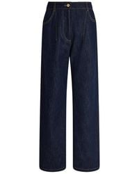 Patou - Boyfriend Contrast-Stitch Wide-Leg Jeans - Lyst
