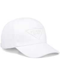 Prada - Triangle-logo Denim Baseball Cap - Lyst