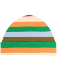 Sunnei Rainbow-stripe Cotton Hat - Orange