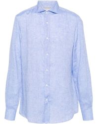 Brunello Cucinelli - Spread-Collar Linen Shirt - Lyst